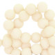 Acrylic beads 8mm round Matt Papyrus white beige